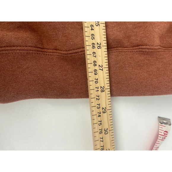 Carhartt Hoodie Sweatshirt Brown Heathered Logo Sleeve‎ Kanagaroo Pocket Med - Picture 8 of 11